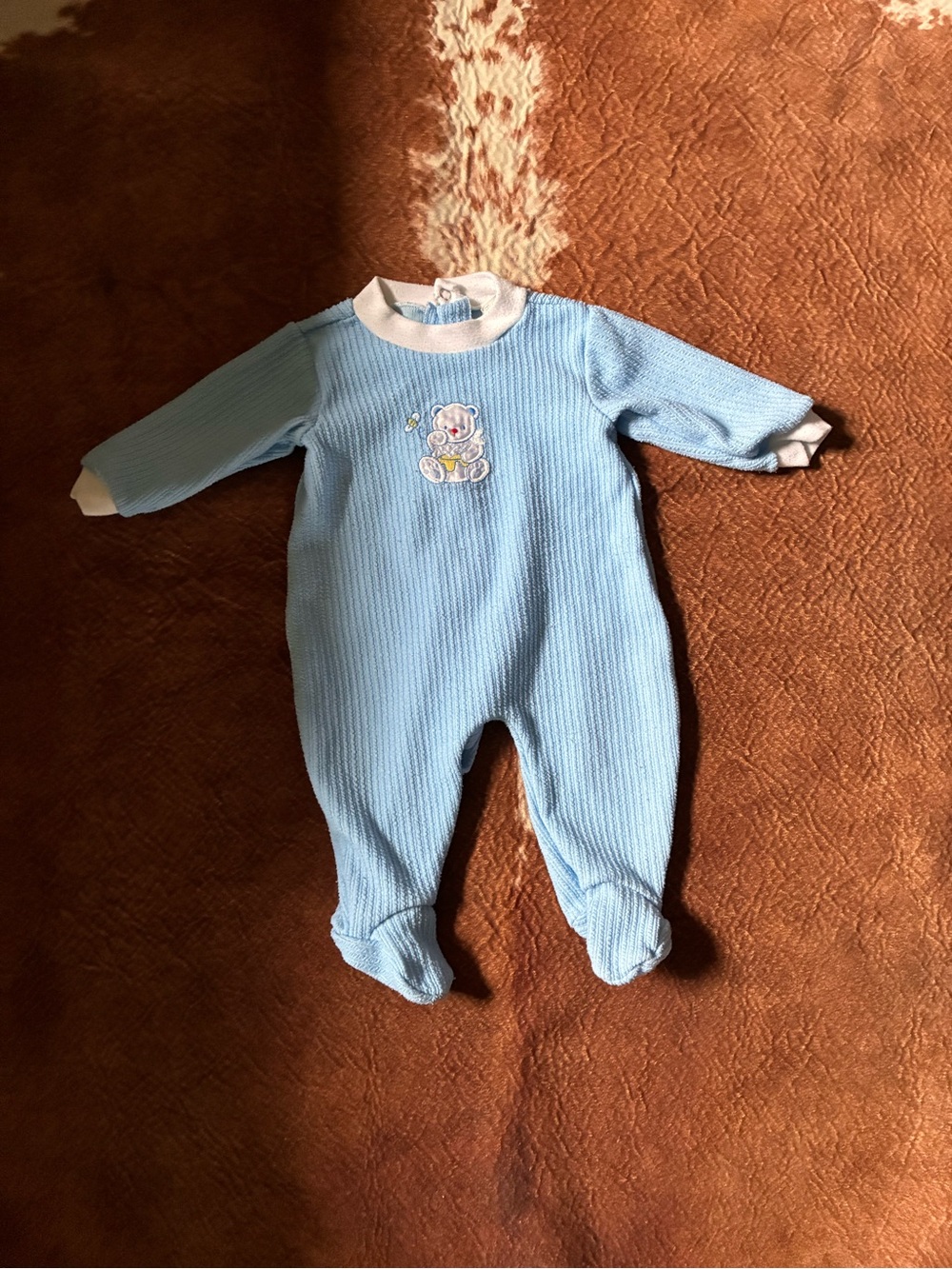 Blue Baby One-Piece Footed Sleepwear